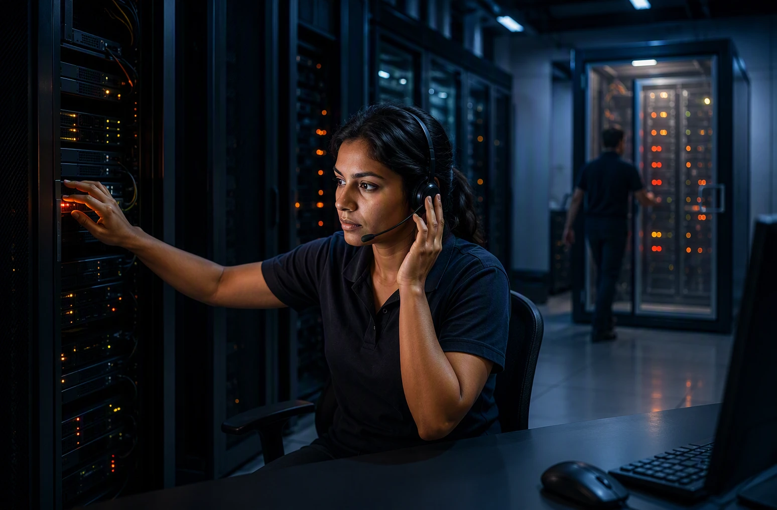 Incident response engineer isolating compromised systems in ops center