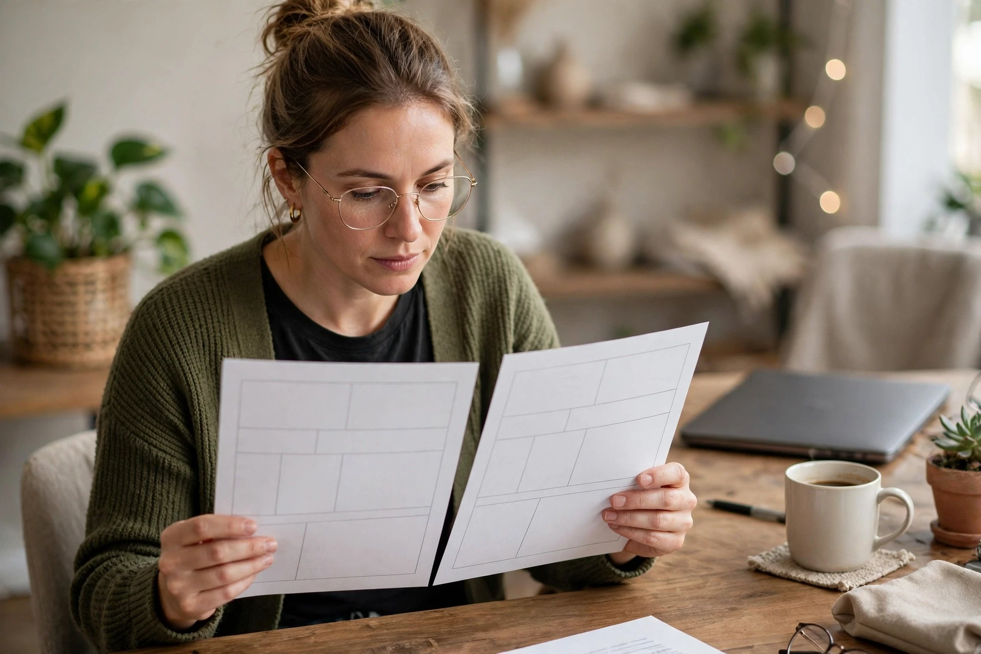 Two hosting spec sheets compared at desk