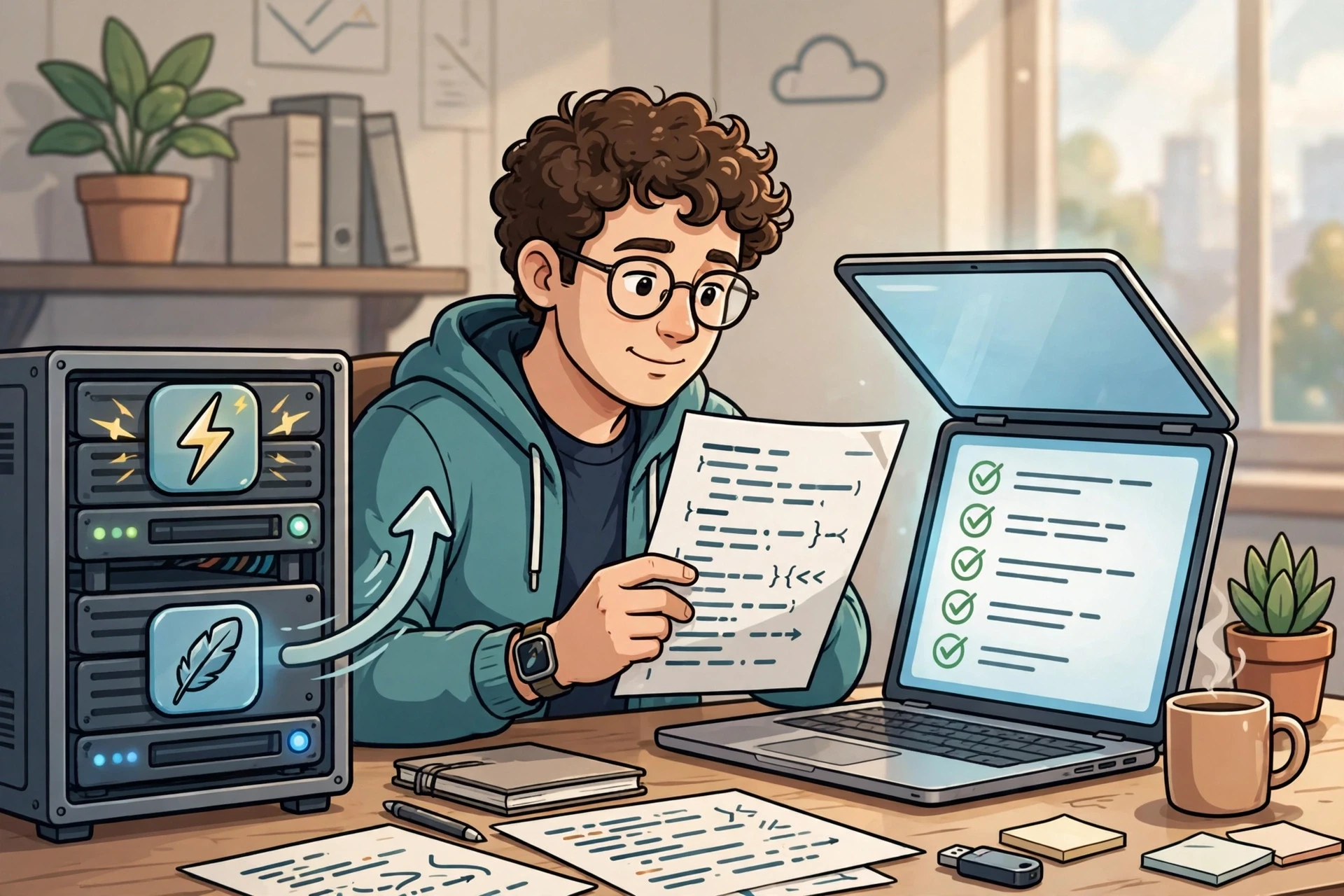 Developer reviews .htaccess beside WordPress migration checklist